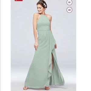 David’s Bridal High-Neck Chiffon Dress